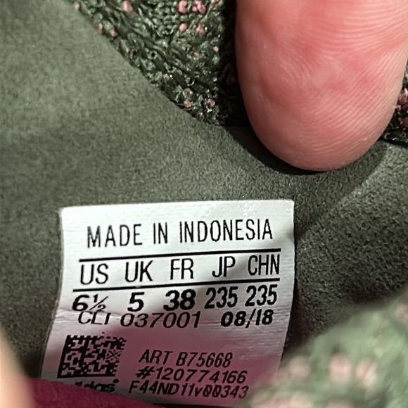 Adidas Pure Boost Go Womens Boost Running Shoe Night Cargo Green Maroon [B75668] - Picture 10 of 10